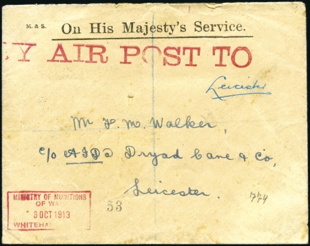 1919 O.H.M.S. envelope from the Ministry of Muniti