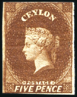 1851-59 Chalon 5d Chestnut, mint og, just touched,