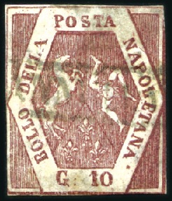 1859 POSTAL FORGERY: 10gr red brown type I, used w