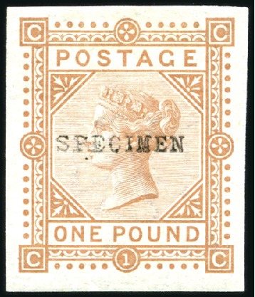 Stamp of Great Britain » 1855-1900 Surface Printed 1878 £1 Imperforate colour trial in orange, wmk Ma
