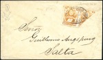 1886 Pair of covers franked at the 15c rate by 187
