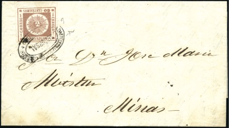 Stamp of Uruguay 1861 (Dec 9) Entire from Montevideo to Minas with 