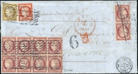 Stamp of Rarities of the World FRANCE - REMARQUABLE AFFRANCHISSEMENT POUR LE MEXI