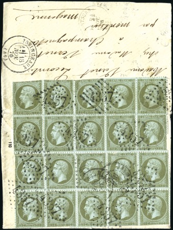 Stamp of France 1870 Lettre ouverte pour exposition avec 1c Empire