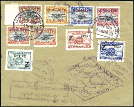 Stamp of Bolivia 1930 (14 May) The first three complete air sets (i