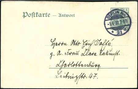 1910 Zeppelin card signed by Grosz dated 3/6 1910