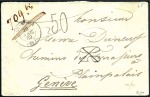 Stamp of France 1869 Enveloppe de Chamonix pour Genève avec 10c La
