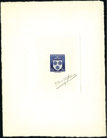 1942 Blason Grenoble, épreuve d'artiste en bleu si