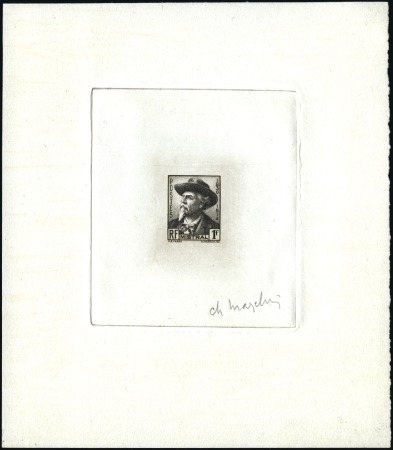 Stamp of France 1941 Frédéric Mistral, deux épreuves d'artiste en 