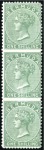 1865-1903 Crown CC 1s green, perf. 14, mint vertic