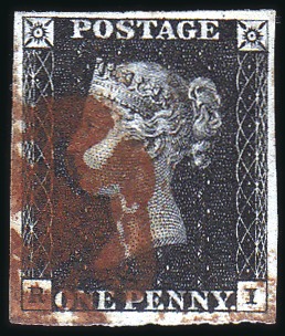 Stamp of Great Britain » 1840 1d Black and 1d Red plates 1a to 11 1840 1d Black pl.8 RI, good to large margins, deep