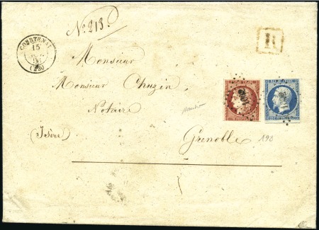 Stamp of France Rare combinaison Cérès 1F + 25c Présidence sur let