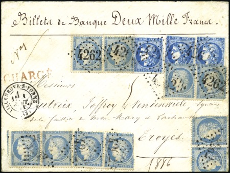 Stamp of France Rarissime afft mixte avec cinq paires du 20c Siège