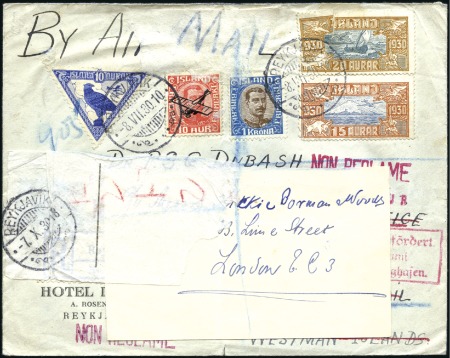 1930 (8 JULY) Registered airmail cover to Japan, f