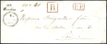 Tarif du 01.07.1850 : Cinq lettres dont une chargé