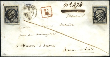 Rarissime lettre recommandé du 3 janvier 1849 avec