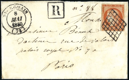 1849 40c orange seul sur lettre recommandée de St 