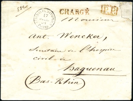 Stamp of France Tarif du 01.07.1850: Rare lettre chargée de l'Asse