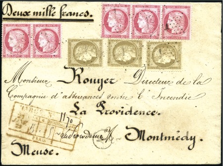 Stamp of France 30c Cérès x3 +80c rose en paire +bande de trois su