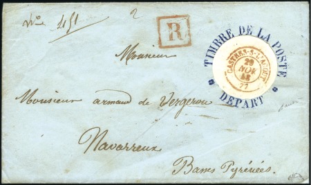 Stamp of France 1848-51, Trois enveloppes Marion en recommandé : e