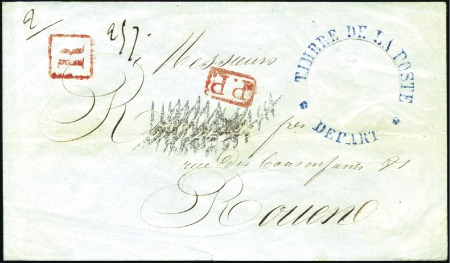 Stamp of France 1849 Deux enveloppes Marion : une en recommandé en