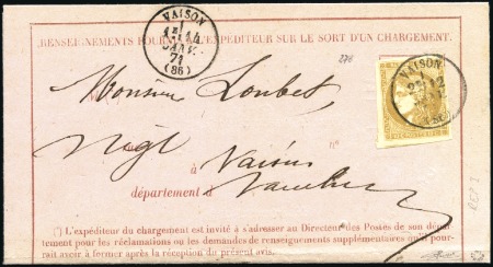 Stamp of France Dix Avis de réception avec Bordeaux dont 10c seul 