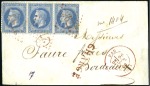 1862-71, Vingt lettres chargées au tarif de 1859 m