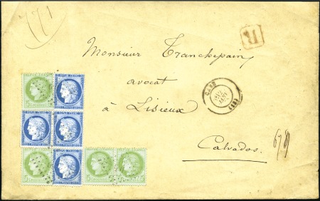 Stamp of France 1873-75, 17 lettres chargées au tarif du 01.02.187