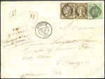 1876-77, Dix lettres chargées/rec. au tarif du 01.