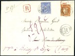Stamp of France 1876-77, Dix lettres chargées/rec. au tarif du 01.