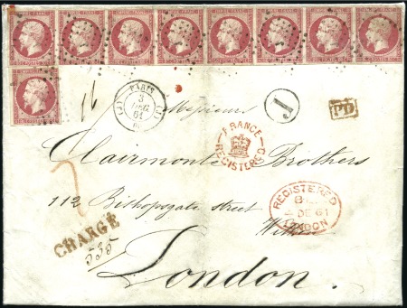 Stamp of France Rarissime lettre chargée du 9è échelon pour Londre