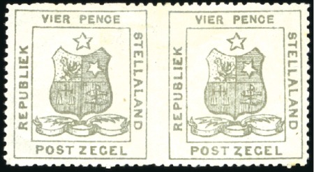 1884 4d Olive-Grey, types 1 &2, IMPERFORATE VERTIC