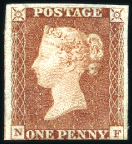 Stamp of Great Britain » 1840 1d Black and 1d Red plates 1a to 11 1841 1d Red from black pl.5 NF, three large margin