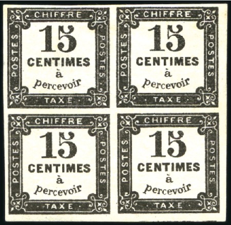 1863-70 15c Noir Litho en bloc de 4 neuf avc ch. e