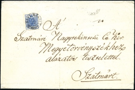 Stamp of Hungary 9Kr blau Maschinenpapier auf dreifachschwerem Kuve