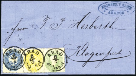 Stamp of Hungary 3-FARBEN AUSGABENMISCHFRANKATUR - MIXED ISSUE FRAN