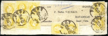 Stamp of Hungary DRUCKSACHE NACH CUBA
2Kr gelb (10) auf zweifachsc