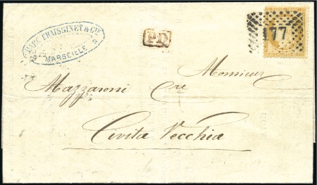 1870 40c Siège, un coin arrondi, obl. rectangle de
