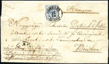 Stamp of Hungary HOMONNA DURCHSTICH AUF 9 KREUZER BRIEF
9Kr blau H