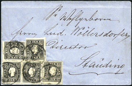 5Kr schwarz Type II Ausgabe 1859 (5) auf einfachsc