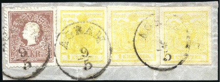 Stamp of Hungary AUSGABENMISCHFRANKATUR
10Kr braun Type II in Komb