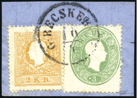 AUSGABENMISCHFRANKATUR 1859 + 1861
2Kr orange Typ