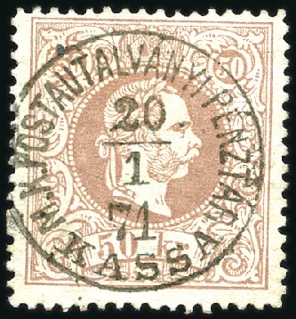 Stamp of Hungary 50Kr bräunlichrosa mit voll sitzendem Einkreis Gel