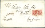 Stamp of Hungary 5Kr Red in pair tied by SZÉKESFEHÉRVÁR VÁROS 20/5 