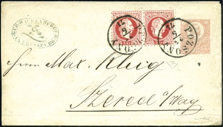 1871 5Kr Red postal stationery envelope (typograph