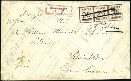 Stamp of France » Alsace-Lorraine Alsace-Lorraine 25c en bande de trois obl. plume s