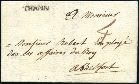 Stamp of France 1764 Lettre avec marque linéaire THANN pour Belfor