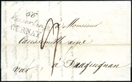 Stamp of France 1819 Lettre avec rare double cursive 66 VESSERLING