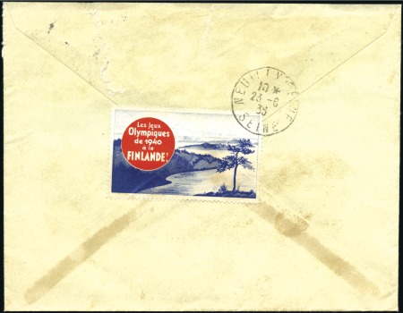 1940 Helsinki: 1939 (Jun 18) Envelope with OLYMPIC