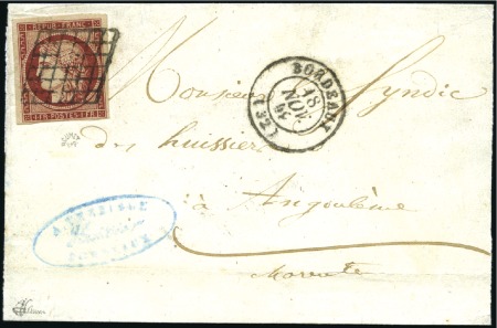 Stamp of France 1849 1F carmin foncé avec belle nuance prononcée, 